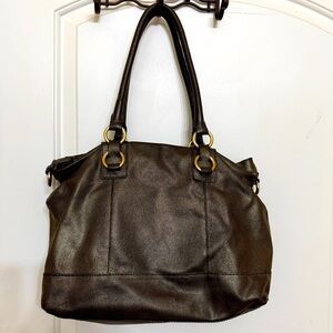 Cole Haan metallic satchel bag